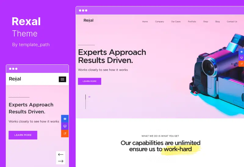 Rexal Theme - Un colorido y moderno tema de WordPress para portafolio multipropósito