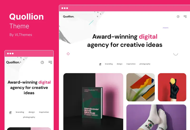 Quollion Theme - ธีม WordPress ของ Agency & Portfolio ที่มีสีสัน