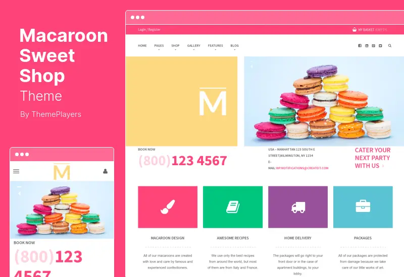 Macaroon Sweet Shop Theme - سمة WooCommerce ملونة