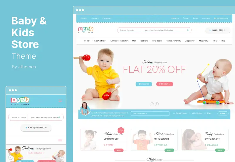 Thème de magasin pour bébés et enfants - Thème Woocommerce pour magasin de bébés et enfants