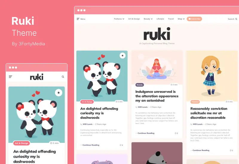 Ruki Theme - Un cautivador tema WodPress para blog personal