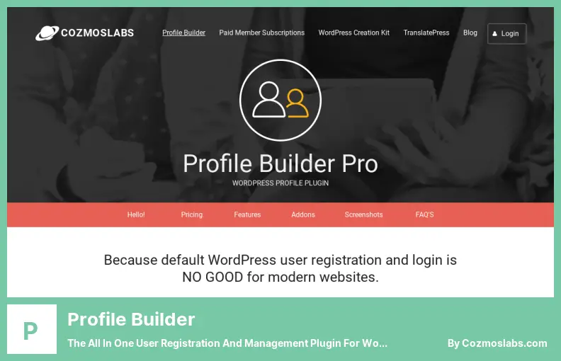 Profile Builder Plugin - Das All-in-One-Plugin zur Benutzerregistrierung und -verwaltung für WordPress-Sites