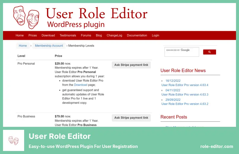 Plugin Editor de função do usuário - Plugin WordPress fácil de usar para registro de usuários