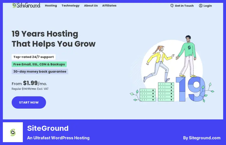 SiteGround - استضافة WordPress فائقة السرعة