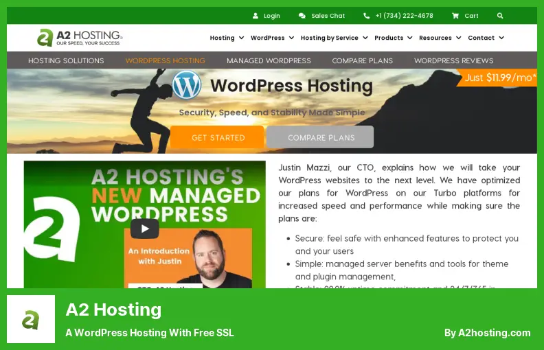 A2 Hosting - استضافة WordPress مع SSL مجاني