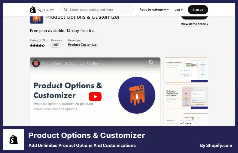 Opções de produto e personalizador - adicione opções e personalizações ilimitadas de produtos