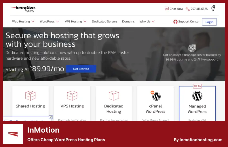 InMotion - Menawarkan Paket Hosting WordPress Murah