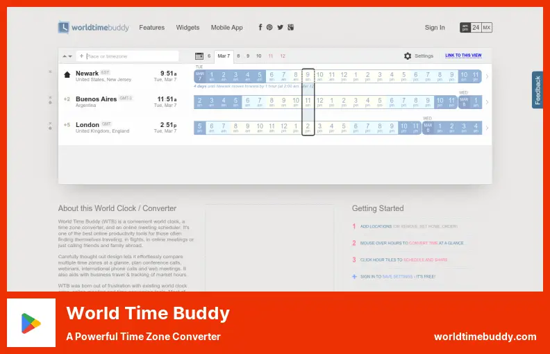 World Time Buddy: un potente convertidor de zona horaria