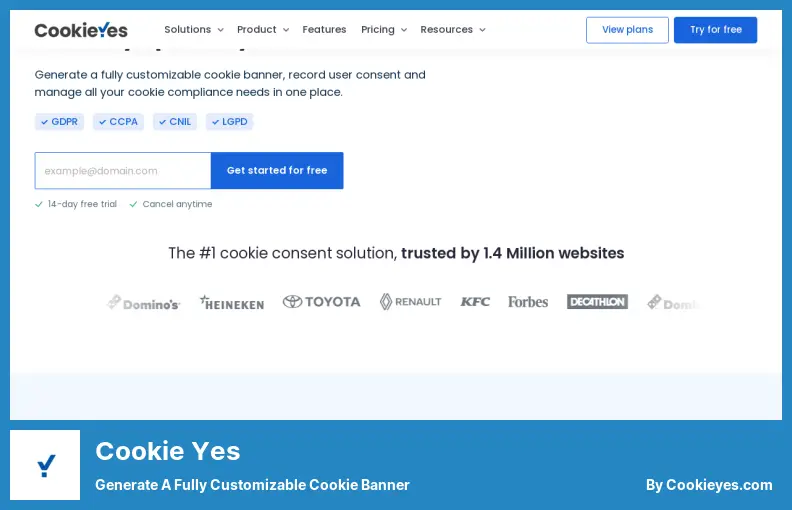 Cookie Oui - Générer une bannière de cookies entièrement personnalisable