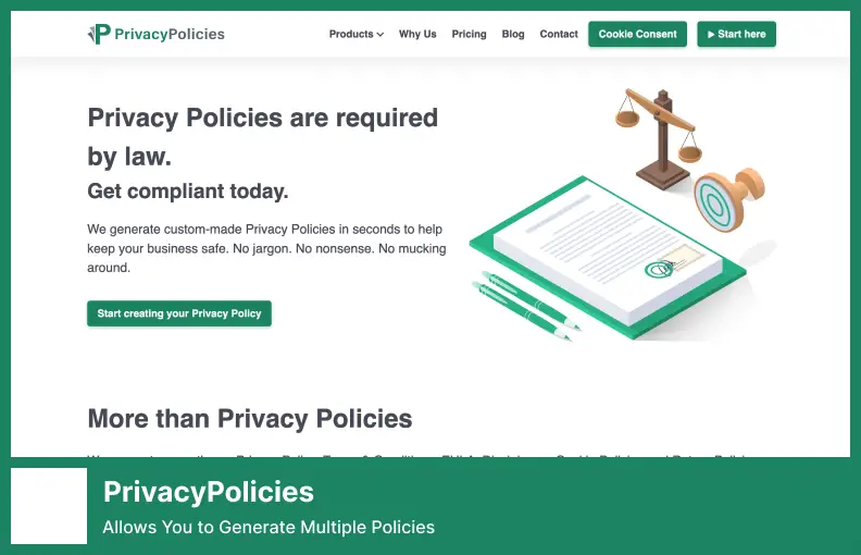 PrivacyPolicies - 複数のポリシーを生成できます