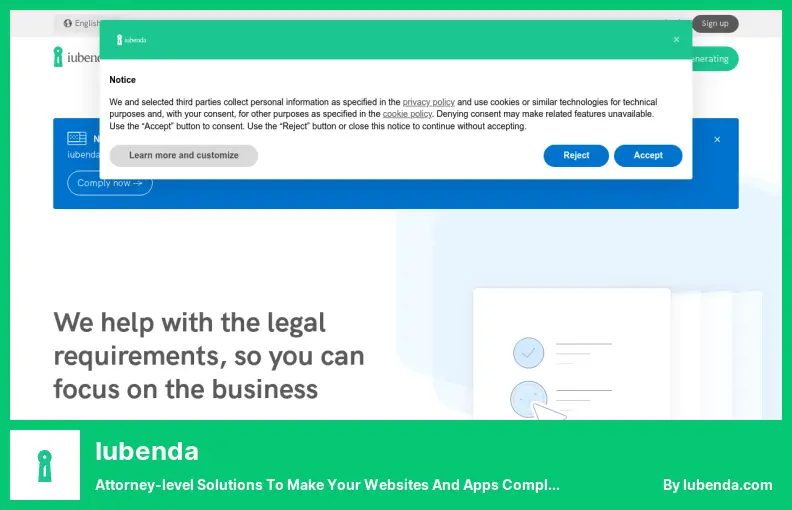 iubenda - Solutions de niveau avocat pour rendre vos sites Web et applications conformes