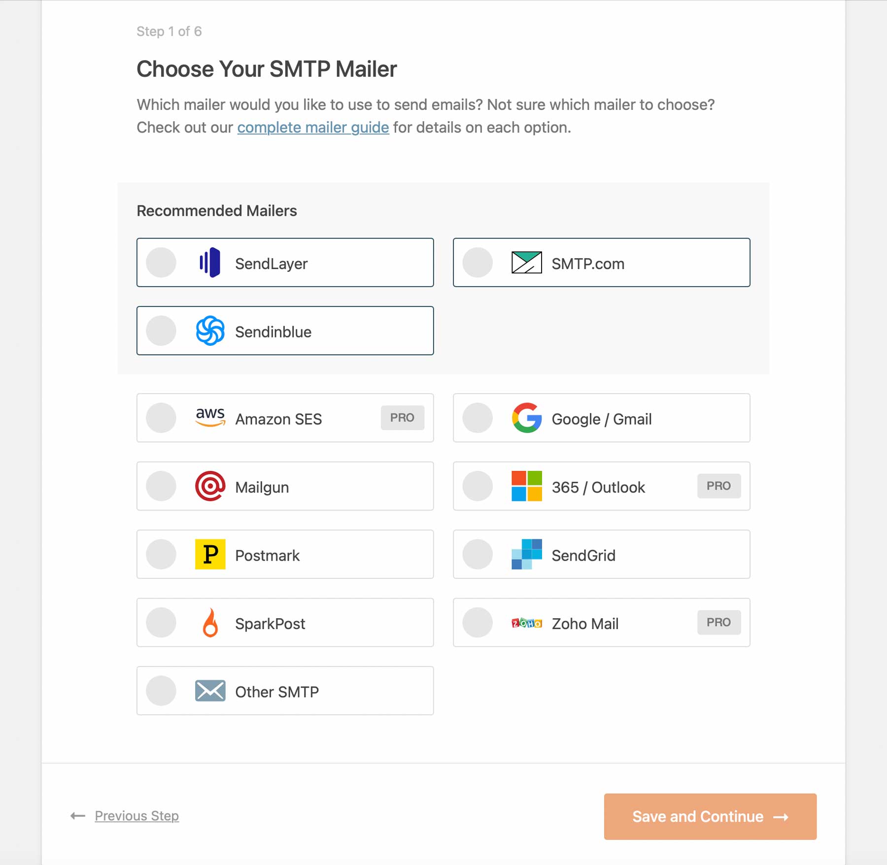 Asistente de configuración de WP Mail SMTP