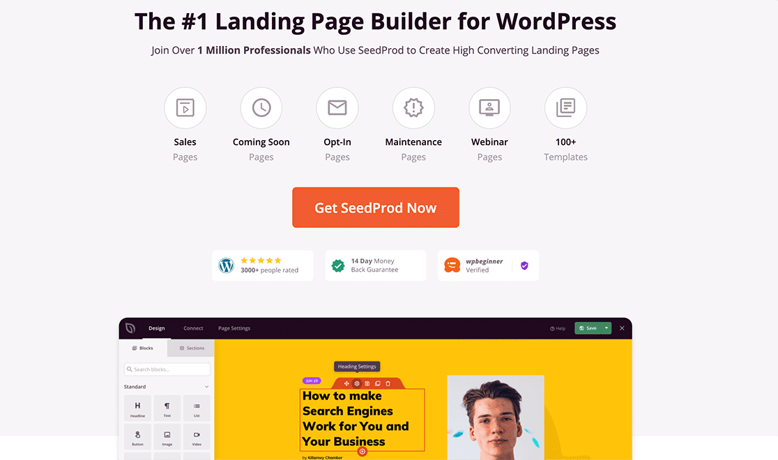 เครื่องมือสร้างหน้า Landing Page ของ WordPress SeedProd