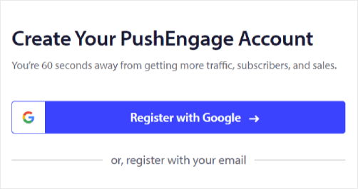 إعداد حساب PushEngage