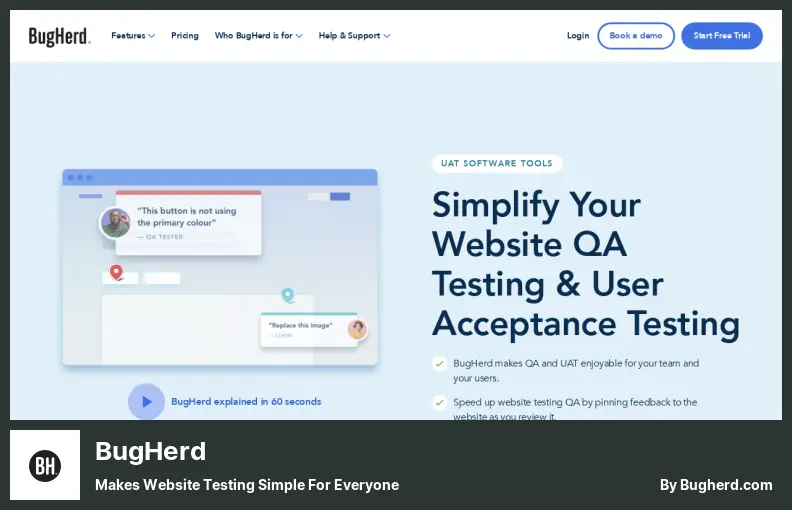 BugHerd - ทำให้การทดสอบเว็บไซต์เป็นเรื่องง่ายสำหรับทุกคน