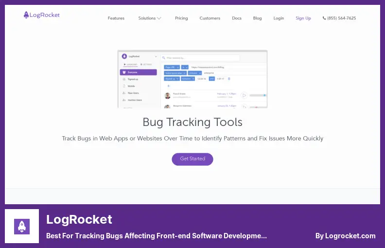 LogRocket - ดีที่สุดสำหรับการติดตามข้อบกพร่องที่ส่งผลต่อการพัฒนาซอฟต์แวร์ส่วนหน้า
