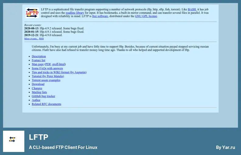 LFTP - um cliente FTP baseado em CLI para Linux