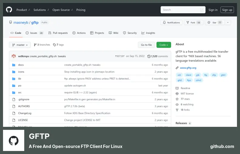 gFTP - darmowy klient FTP typu open source dla systemu Linux