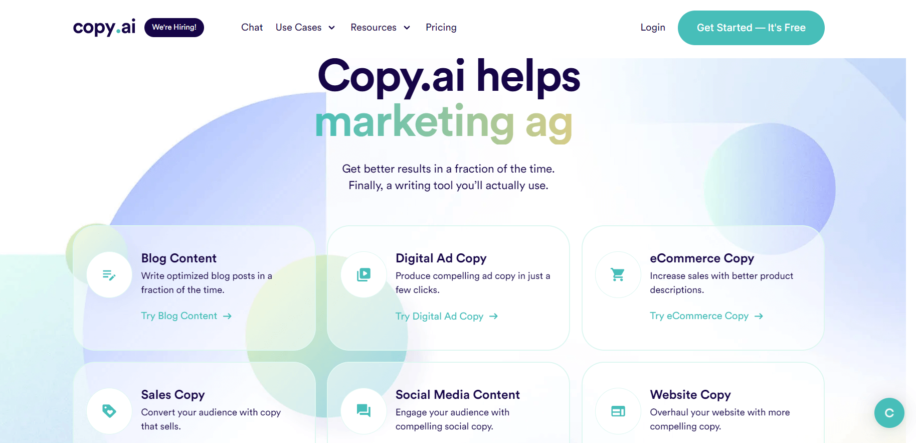 Copy.AI- Jasper Alternatives