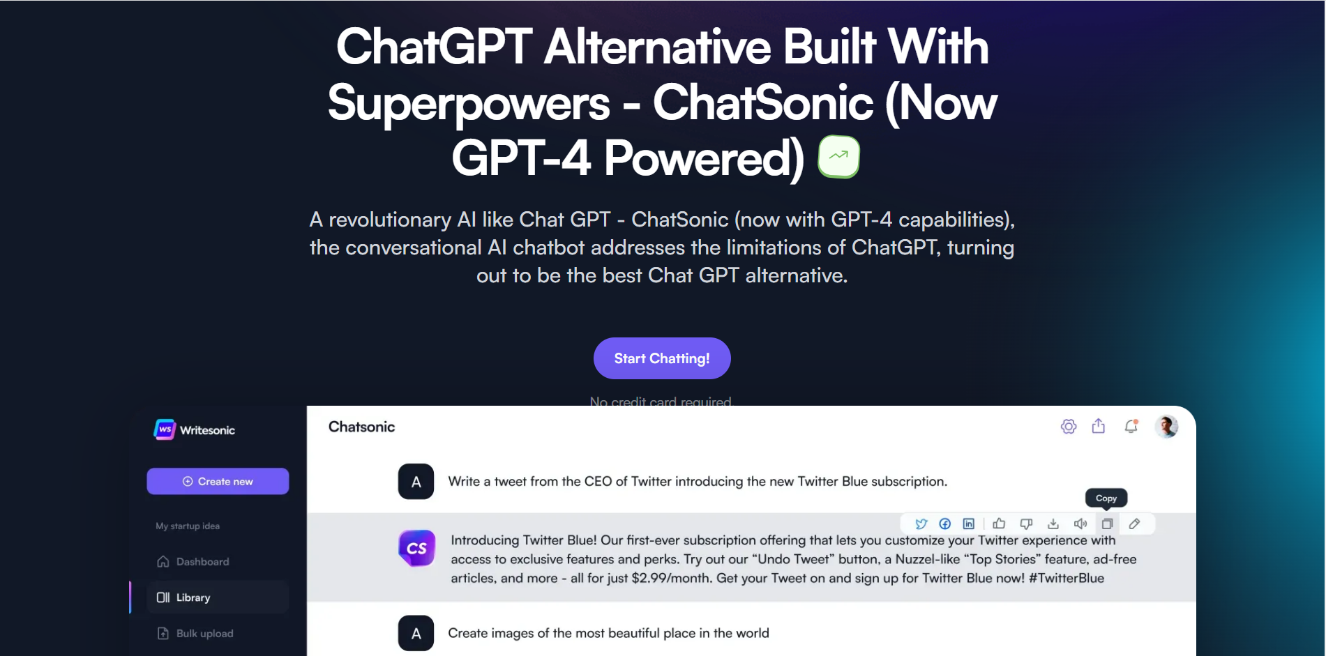 ChatSonic — один из разговорных чат-ботов с искусственным интеллектом.