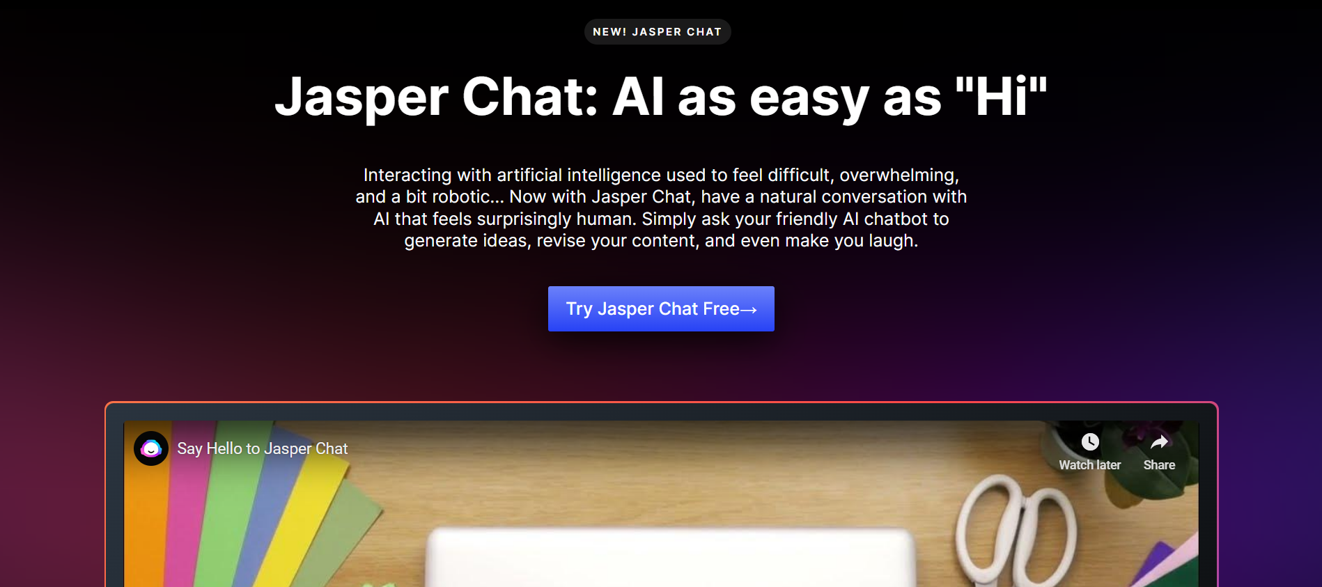 Jasper Chat adalah Ai chatbot online berkualitas