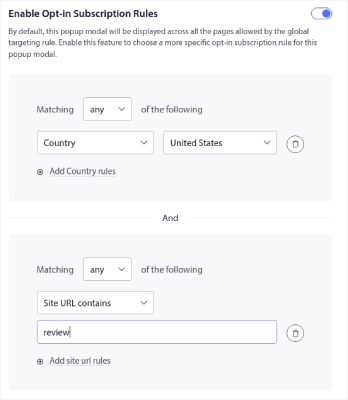 Opt-in-Abonnementregeln aktivieren