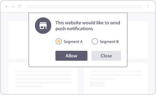 Opt-in de notification push avec segments