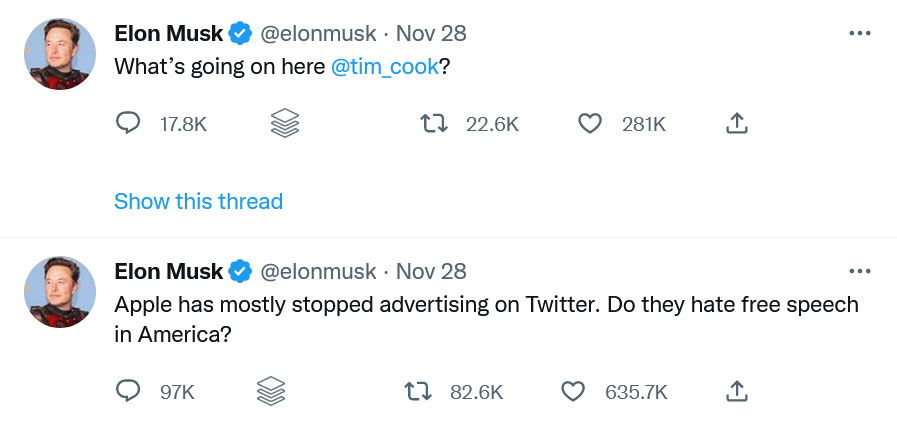 twitter elon moschus internet drama beispiel