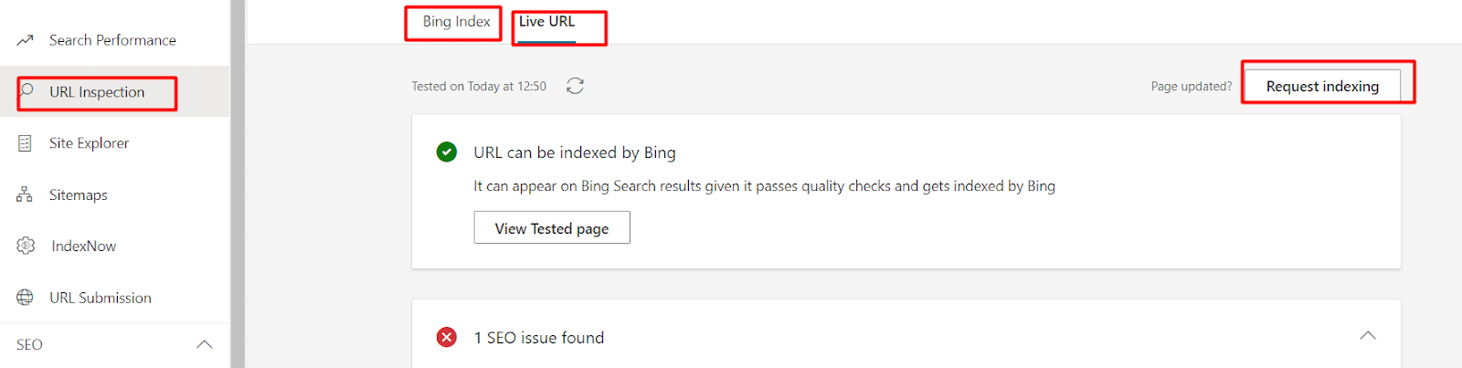 عنوان URL المباشر لـ Bing