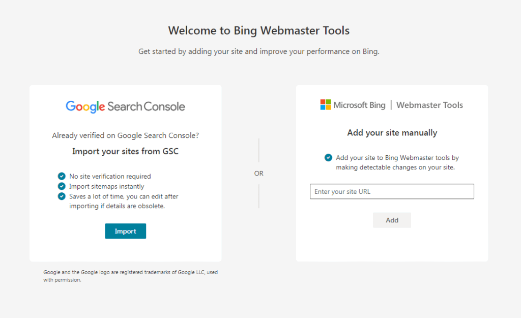 Ferramentas para webmasters do Bing