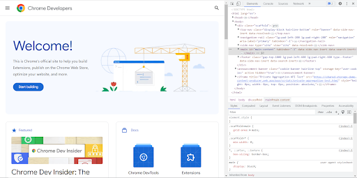 Ferramentas do desenvolvedor do Google Chrome