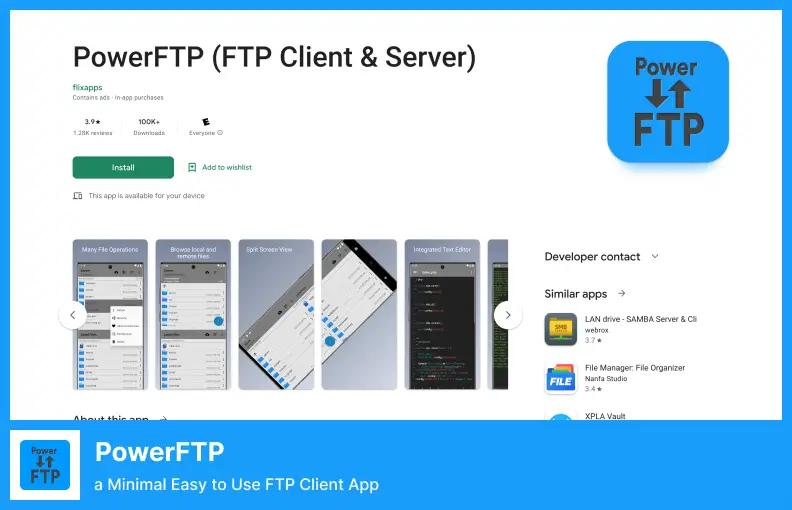 PowerFTP - minimalna, łatwa w użyciu aplikacja kliencka FTP