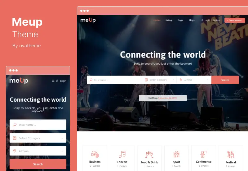 Tema Meuup - Tema WordPress de eventos de mercado