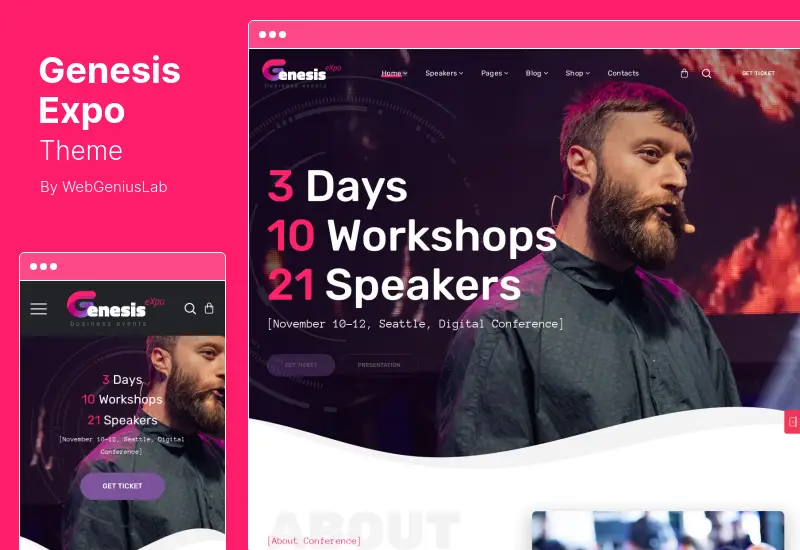 GenesisExpo Theme - Eventos de negócios e tema WordPress para conferências