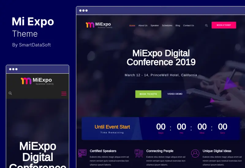 Tema MiExpo - Tema WordPress Elementor para Conferência de Eventos