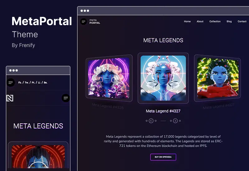 MetaPortal 主题 - NFT 投资组合 WordPress 主题