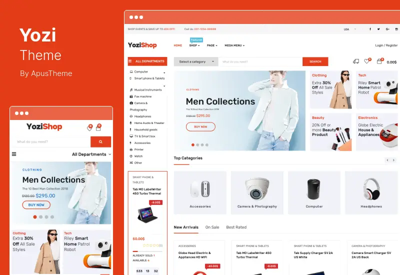 Yozi 主题 - 多用途电子产品 WooCommerce WordPress 主题