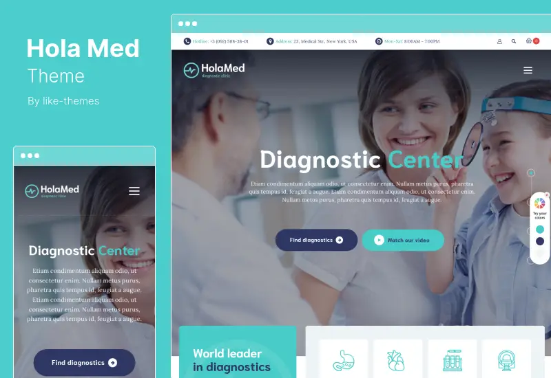 HolaMed 主题 - 医疗诊断和整形外科诊所 WordPress 主题