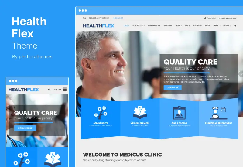 HealthFlex 主题 - Doctor Medical Clinic & Health WordPress 主题