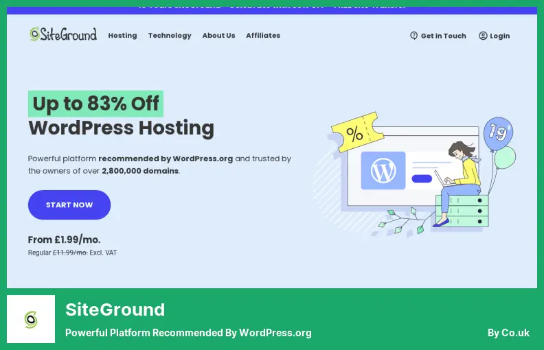 SiteGround - WordPress.org 推荐的强大平台