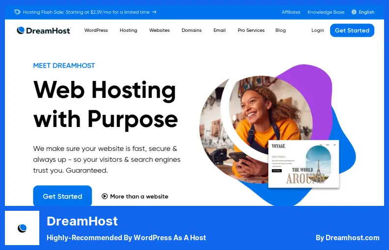 DreamHost — wysoce polecany przez WordPress jako host