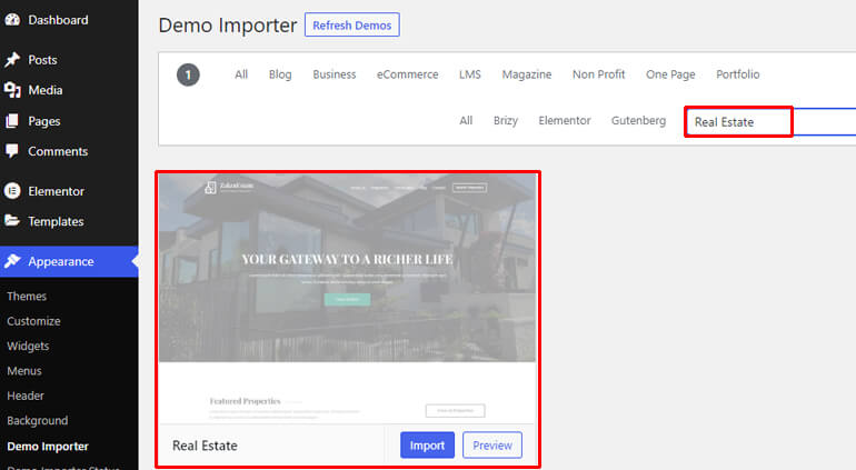 Import Demo imobiliare