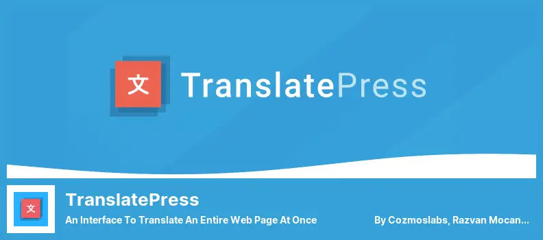 Plugin TranslatePress: un'interfaccia per tradurre un'intera pagina Web in una sola volta