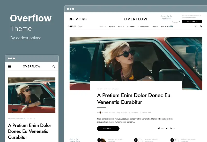 Overflow Theme — современная тема WordPress для блогов и журналов