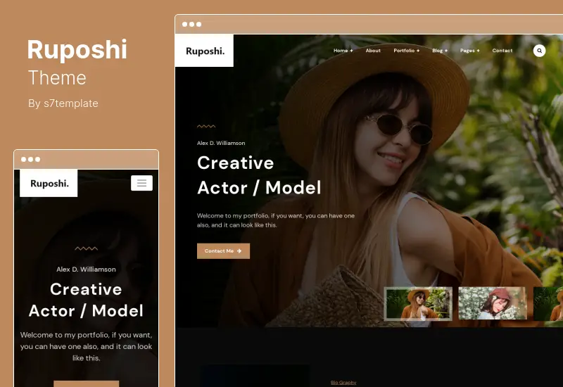 Ruposhi Theme - Actor and Model Portfolio WordPress テーマ