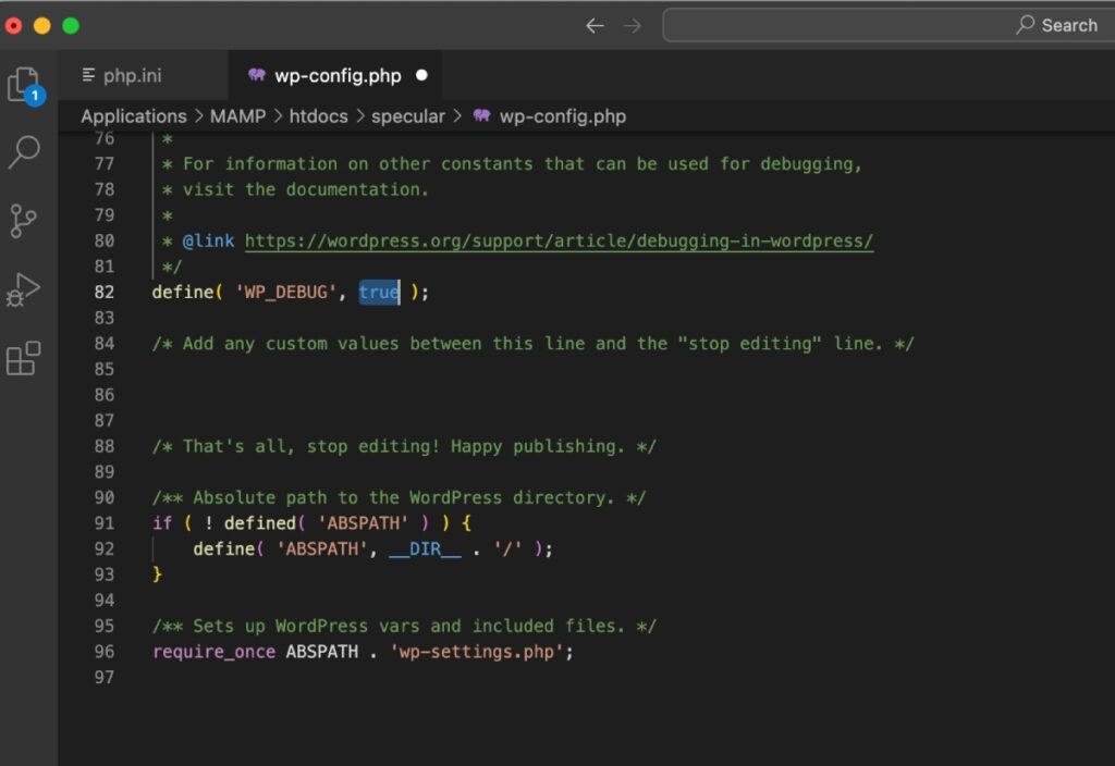 wp_debug prawda