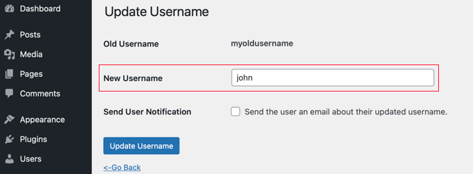 change username