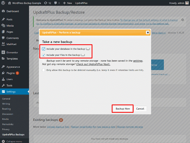 ไฟล์และการสำรองฐานข้อมูล