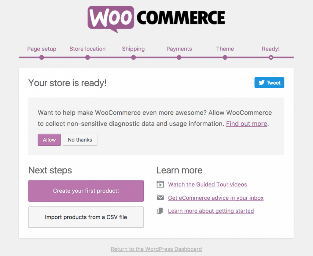 Настройки WooCommerce