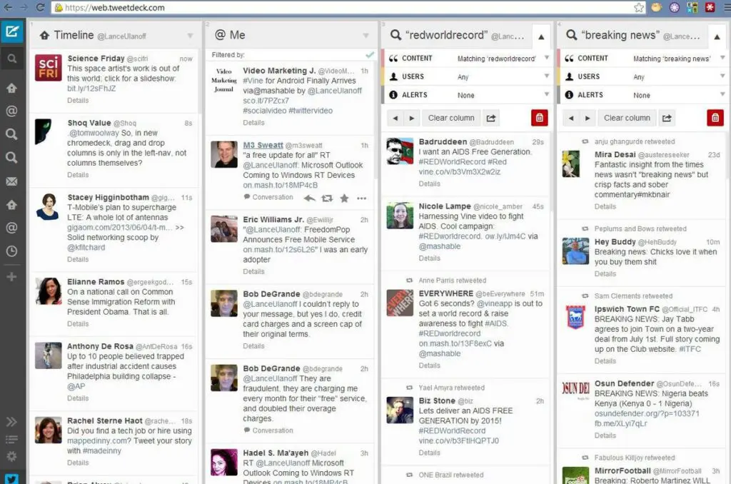 Tweetdeck de ferramentas gratuitas para influenciadores